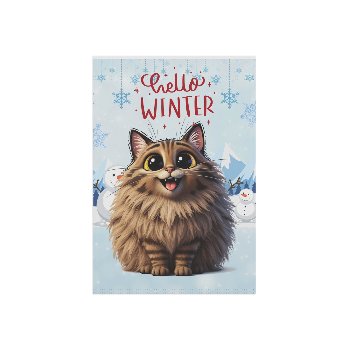 Siberian Cat Hello Winter Garden Banner