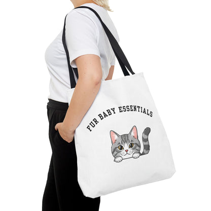 Short hair bi-color gray cat FurBaby Tote Bag