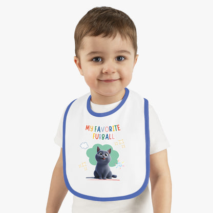 Shorthair Gray Cat Favorite Furball Baby Bib