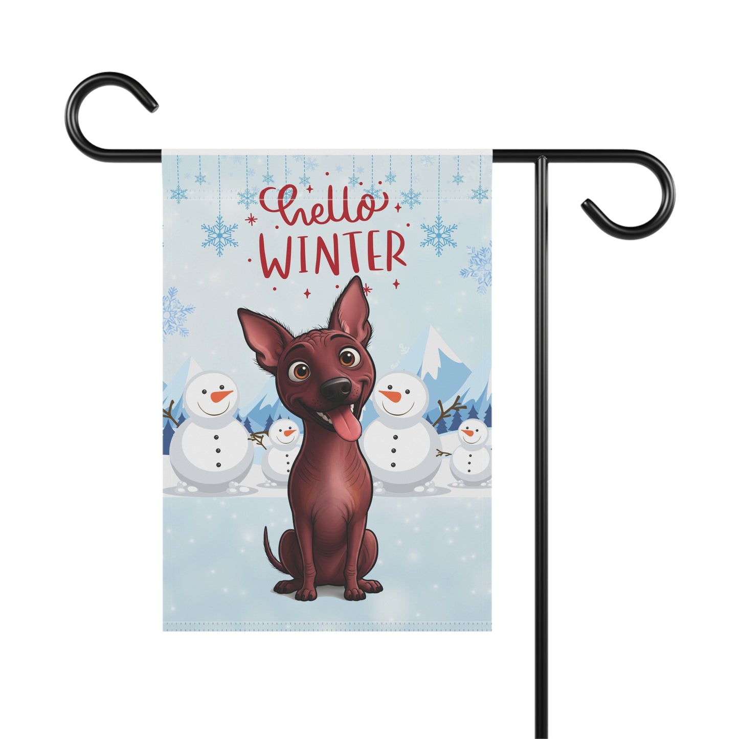 Hairless Dog Hello Winter Garden Banner