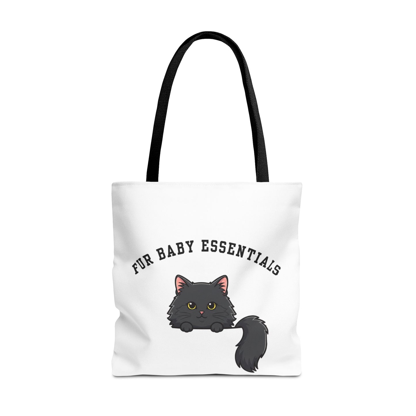 Long hair black cat FurBaby Tote Bag