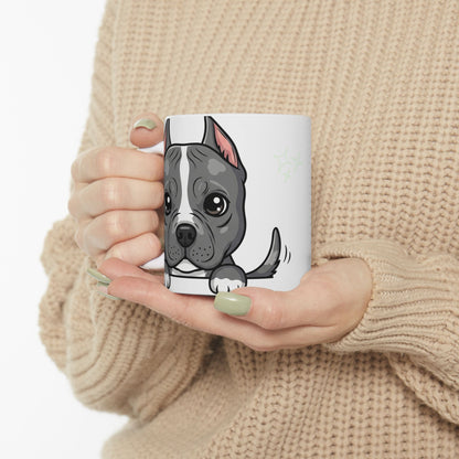 Pitbull Peek-a-Boo Mug | Best Pitbull Daddy Gift