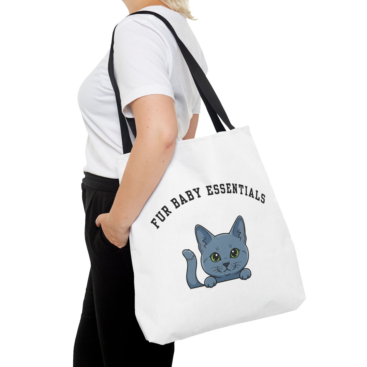 Short hair gray cat FurBaby Tote Bag