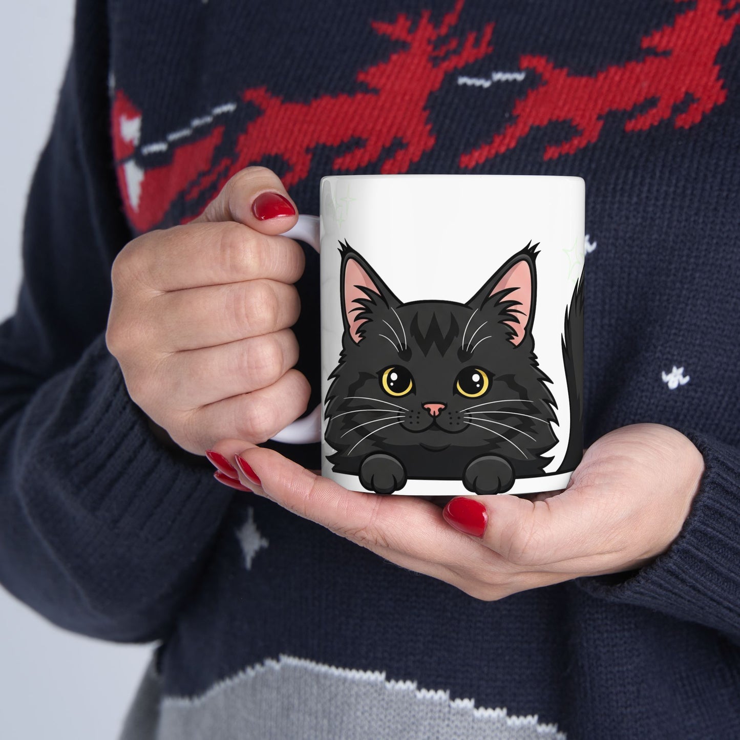 Norwegian Forest Cat Peek-a-Boo Mug | Best Norwegian Forest Daddy Gift