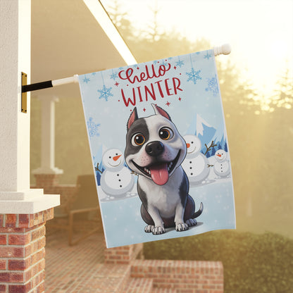 Pitbull Hello Winter Garden Banner