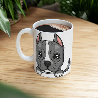 Pitbull Peek-a-Boo Mug | Best Pitbull Daddy Gift