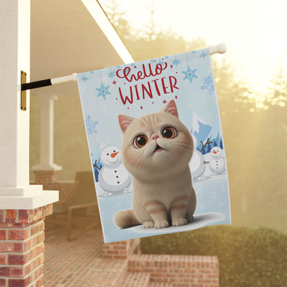 Exotic Shorthair Hello Winter Garden Banner