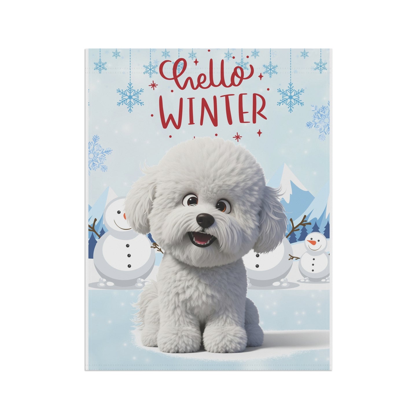 Bichon Frise Hello Winter Garden Banner