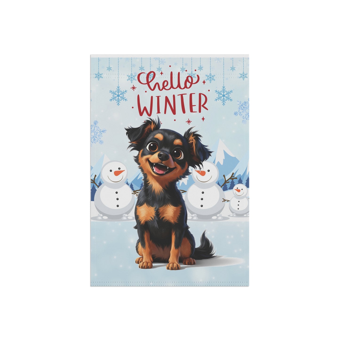 Chihuahua Hello Winter Garden Banner