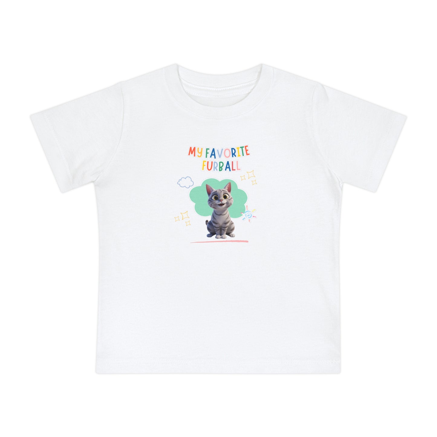 Short hair silver tabby cat Favorite Furball Baby Tee