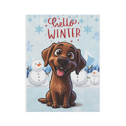 Labrador Hello Winter Garden Banner