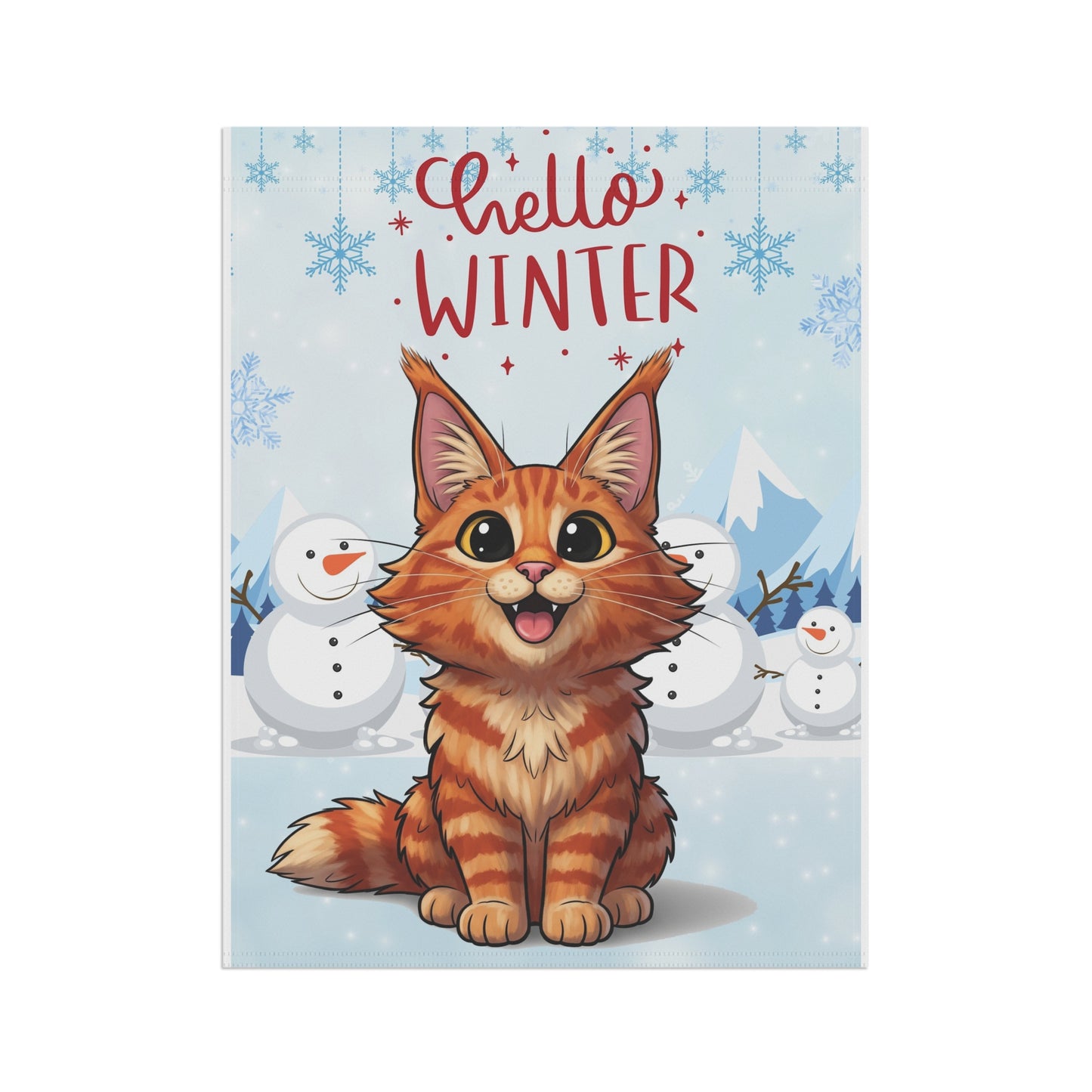 Maine Coon Hello Winter Garden Banner