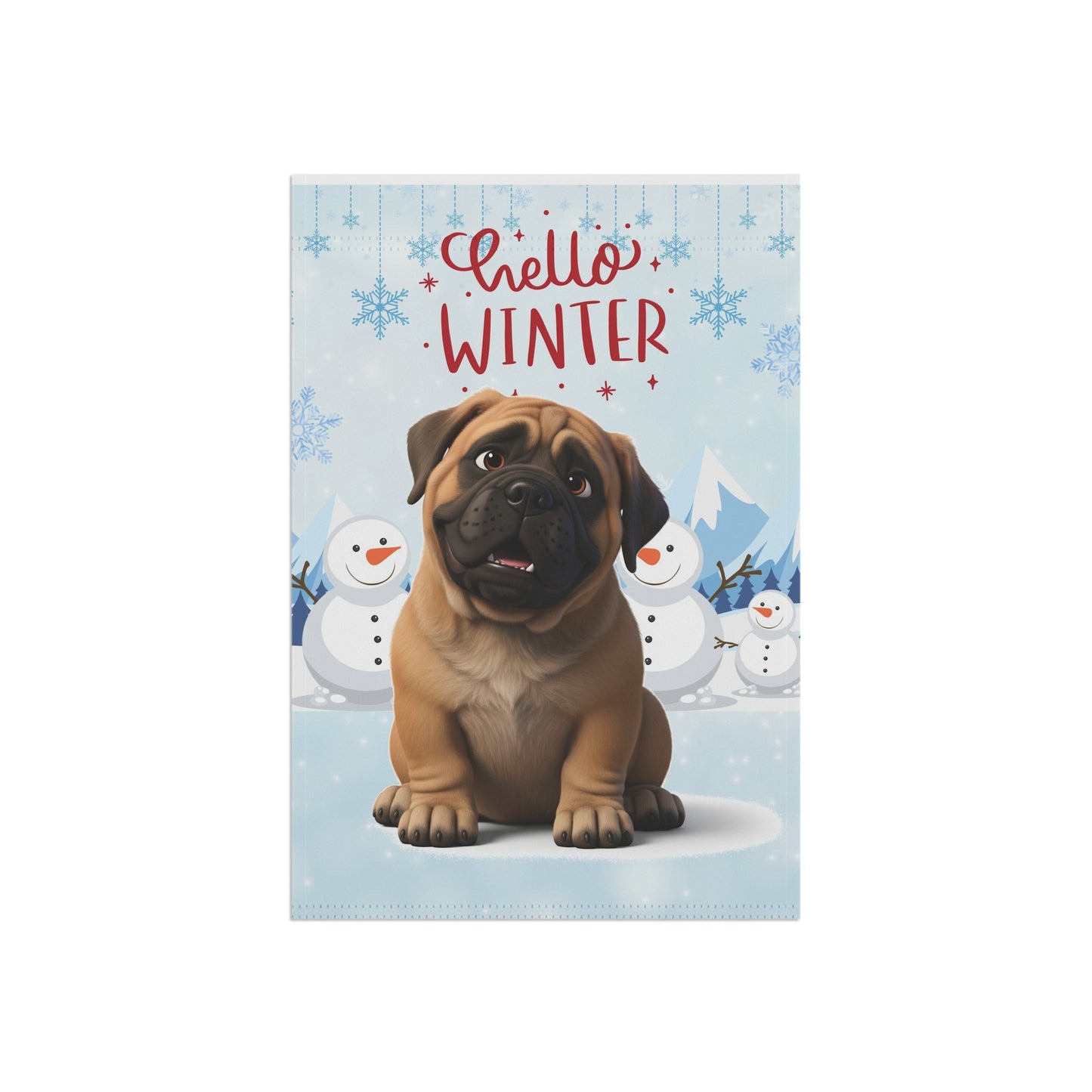 Mastiff Hello Winter Garden Banner