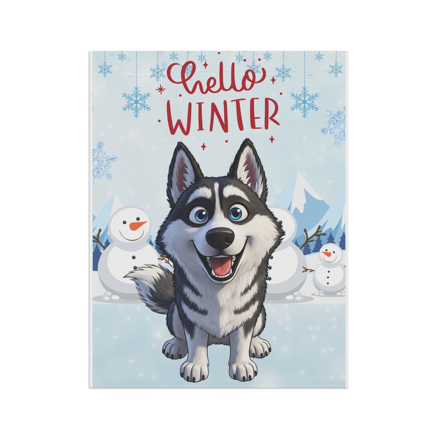 Husky Hello Winter Garden Banner