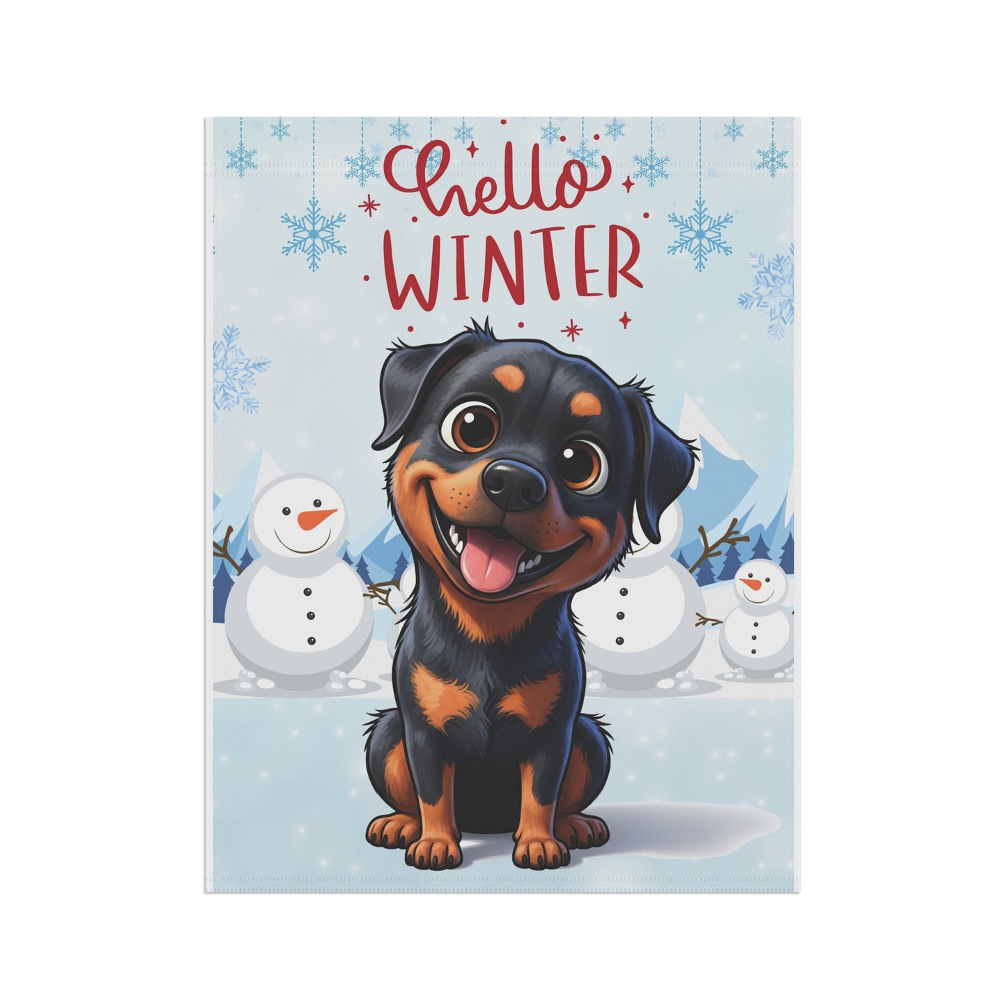 Rottweiler Hello Winter Garden Banner