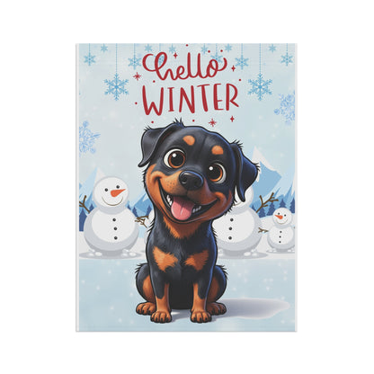 Rottweiler Hello Winter Garden Banner