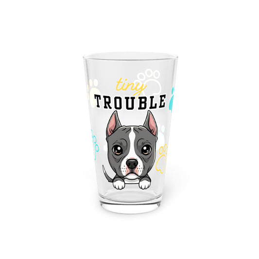 Staffy Tiny Trouble Pint Glass