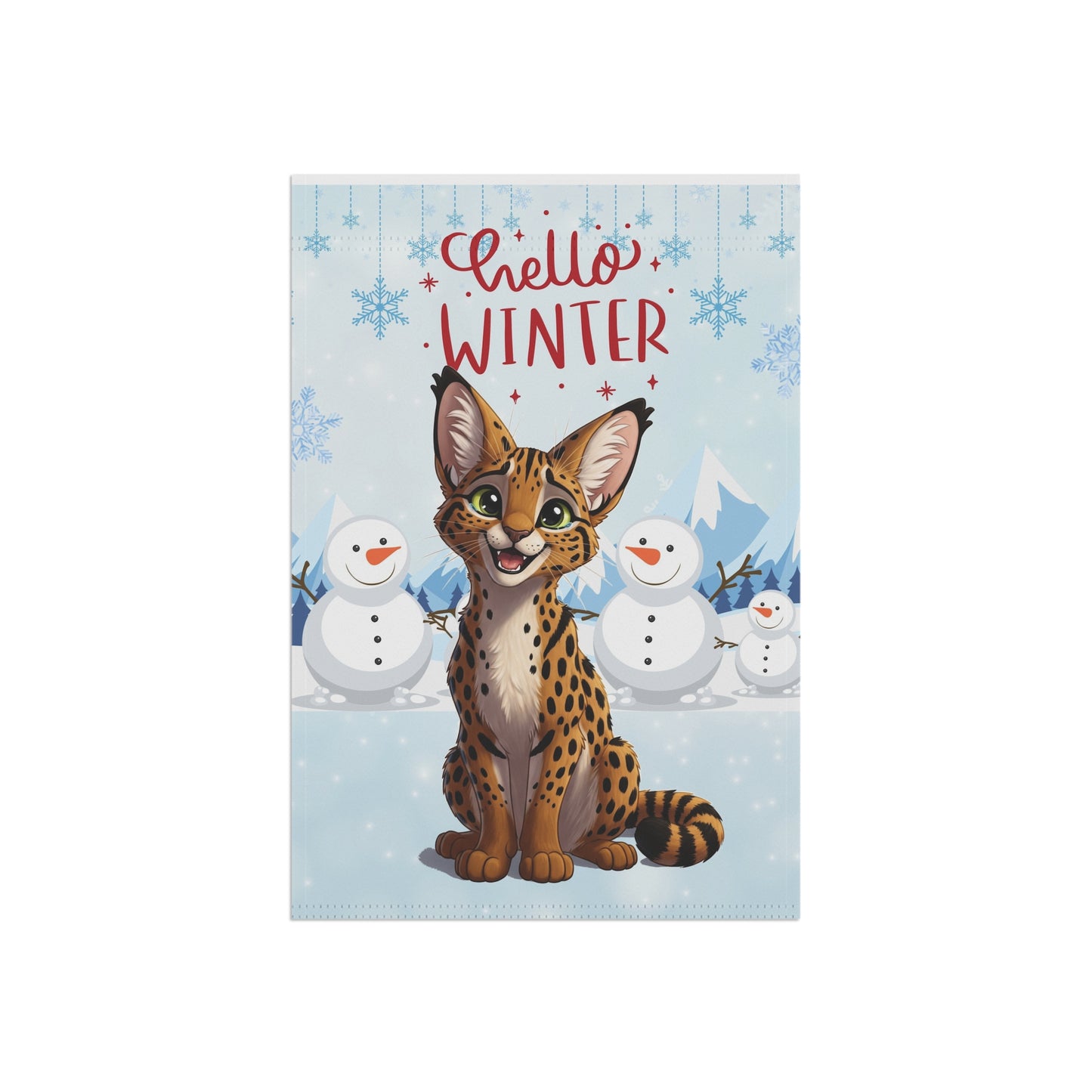 Savannah Cat Hello Winter Garden Banner