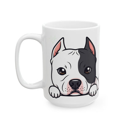 Pitbull Peek-a-Boo Mug | Best Pitbull Daddy Gift