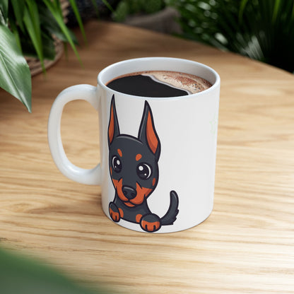 Doberman Peek-a-Boo Mug | Best Doberman Daddy Gift