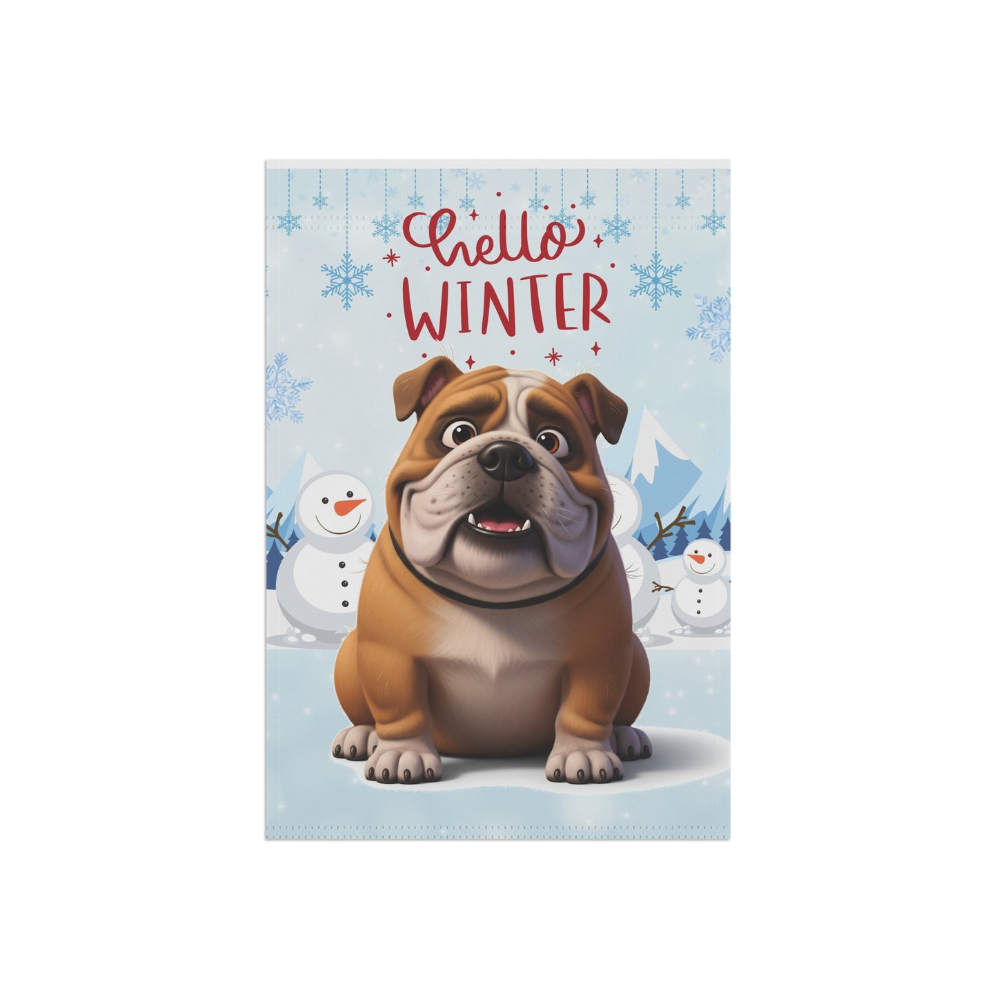 Bulldog Hello Winter Garden Banner