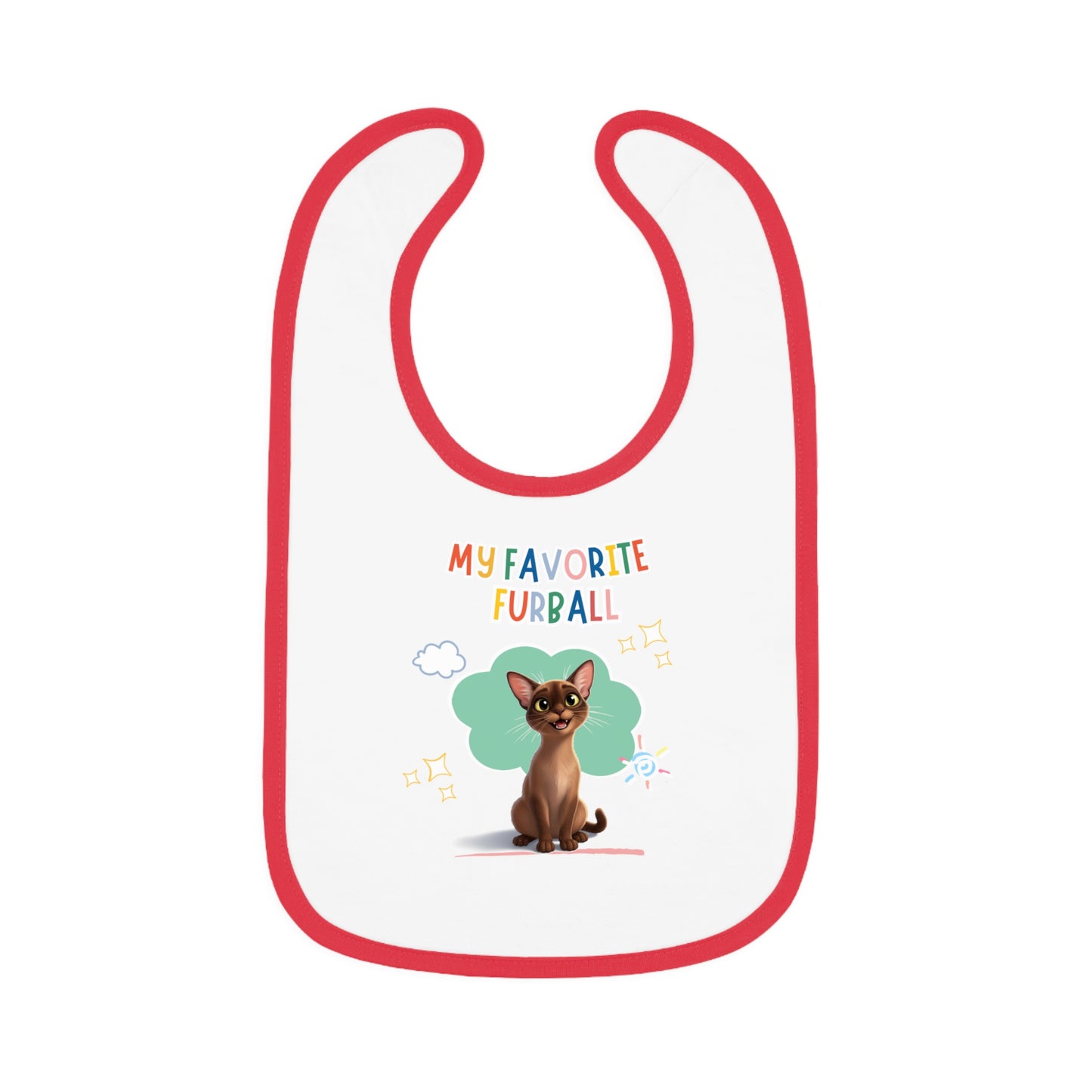 Shorthair Brown Cat Favorite Furball Baby Bib