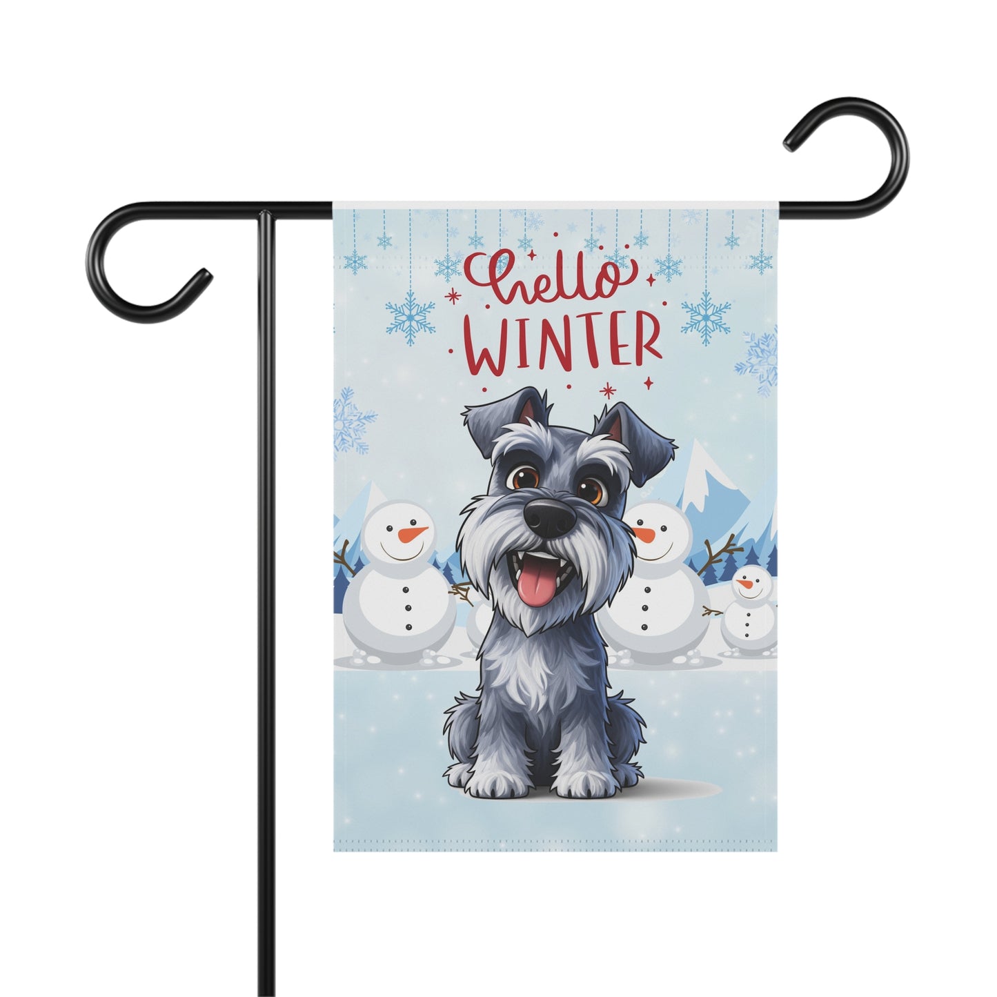 Schnauzer Hello Winter Garden Banner
