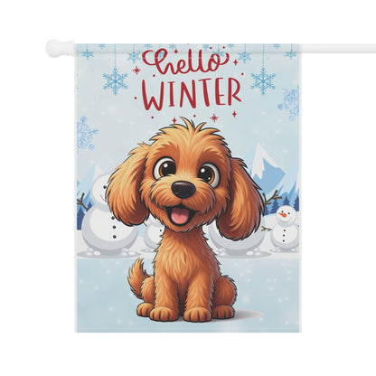 Doodle Hello Winter Garden Banner