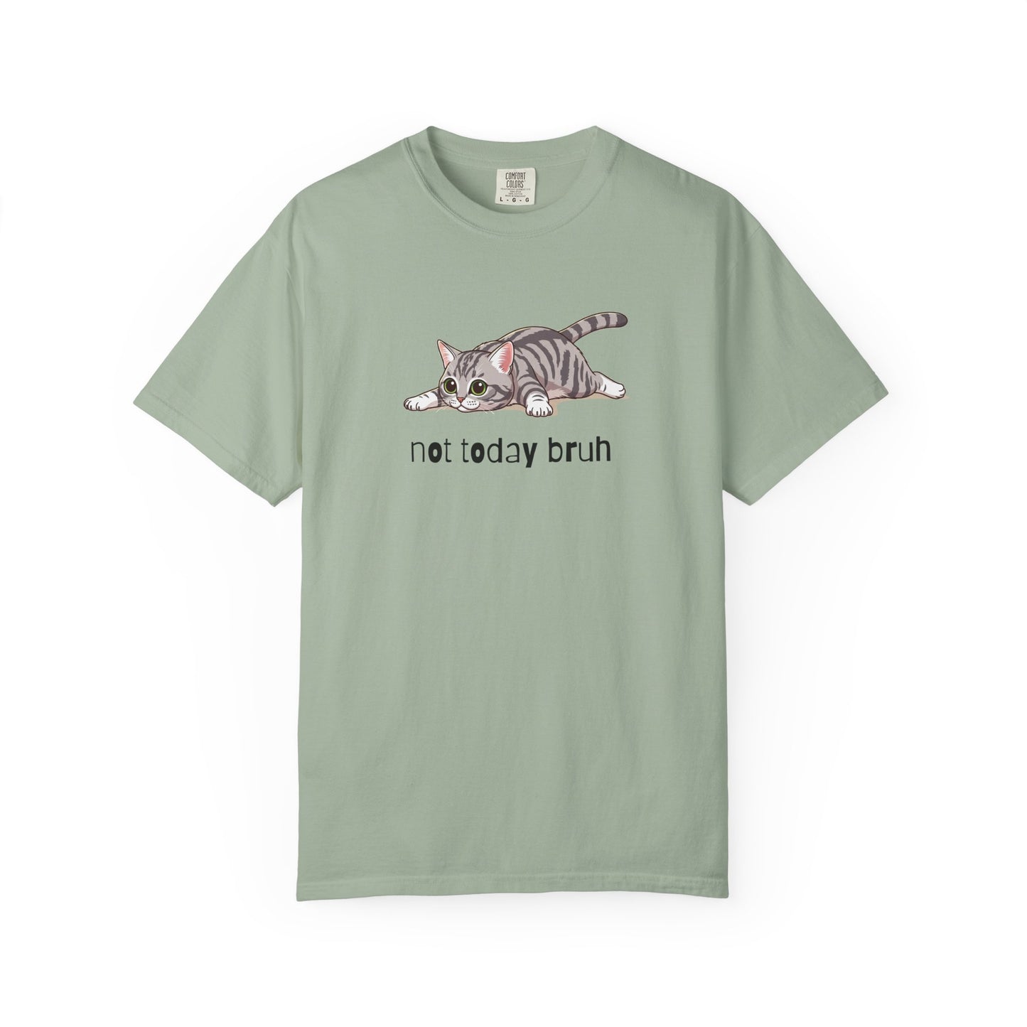 Short hair silver tabby cat Not Today Bruh T-Shirt