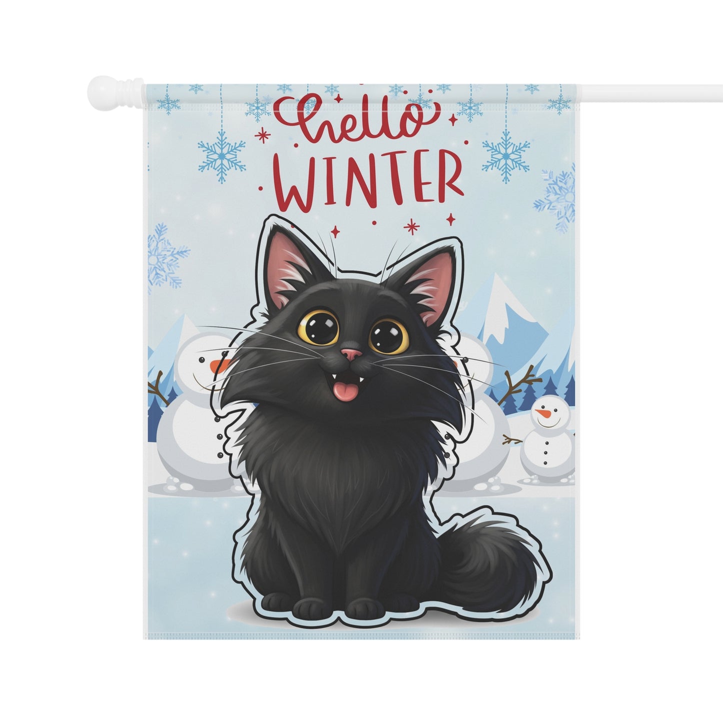 Norwegian Forest Hello Winter Garden Banner