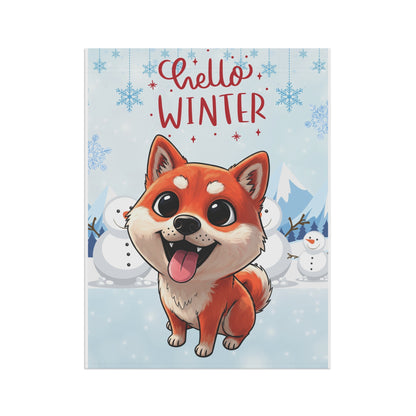 Shiba Hello Winter Garden Banner