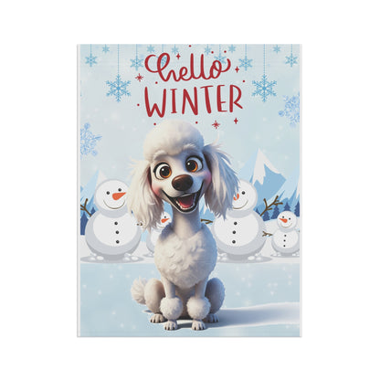 Poodle Hello Winter Garden Banner