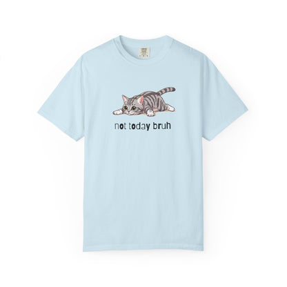 Short hair silver tabby cat Not Today Bruh T-Shirt