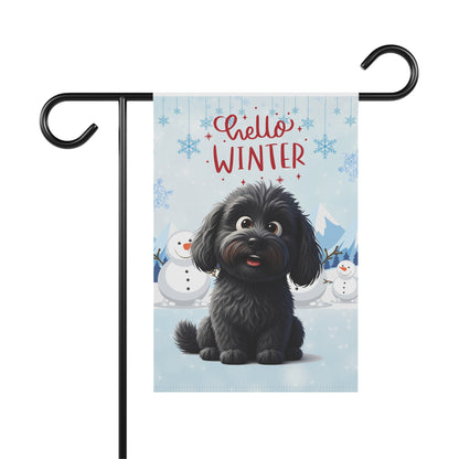 Doodle Hello Winter Garden Banner