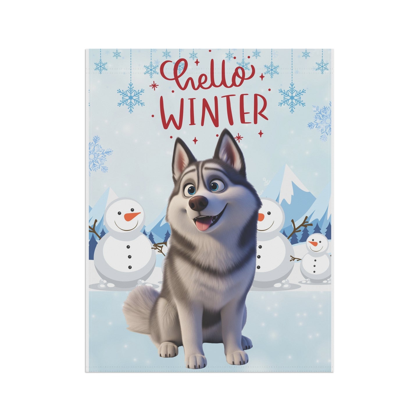 Husky Hello Winter Garden Banner