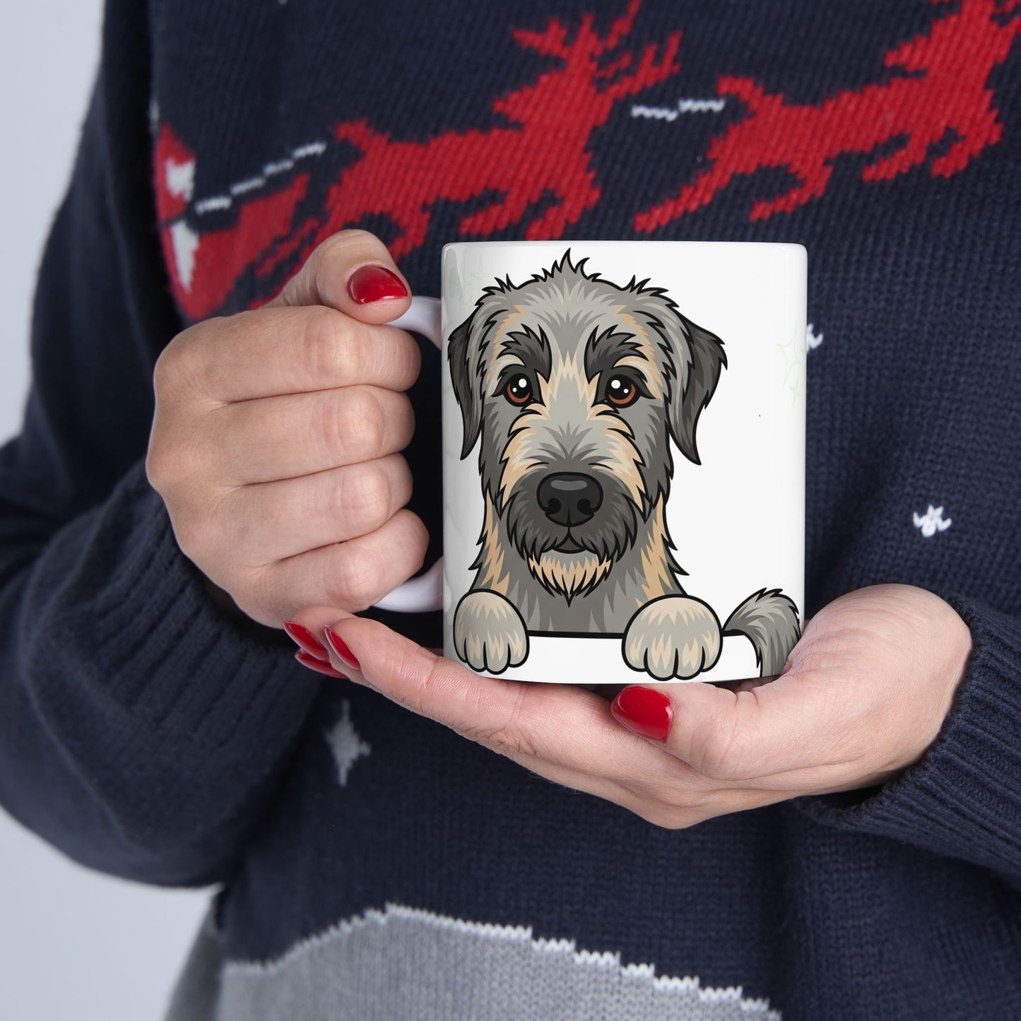 Irish Wolfhound Peek-a-Boo Mug | Best Irish Wolfhound Mama Gift