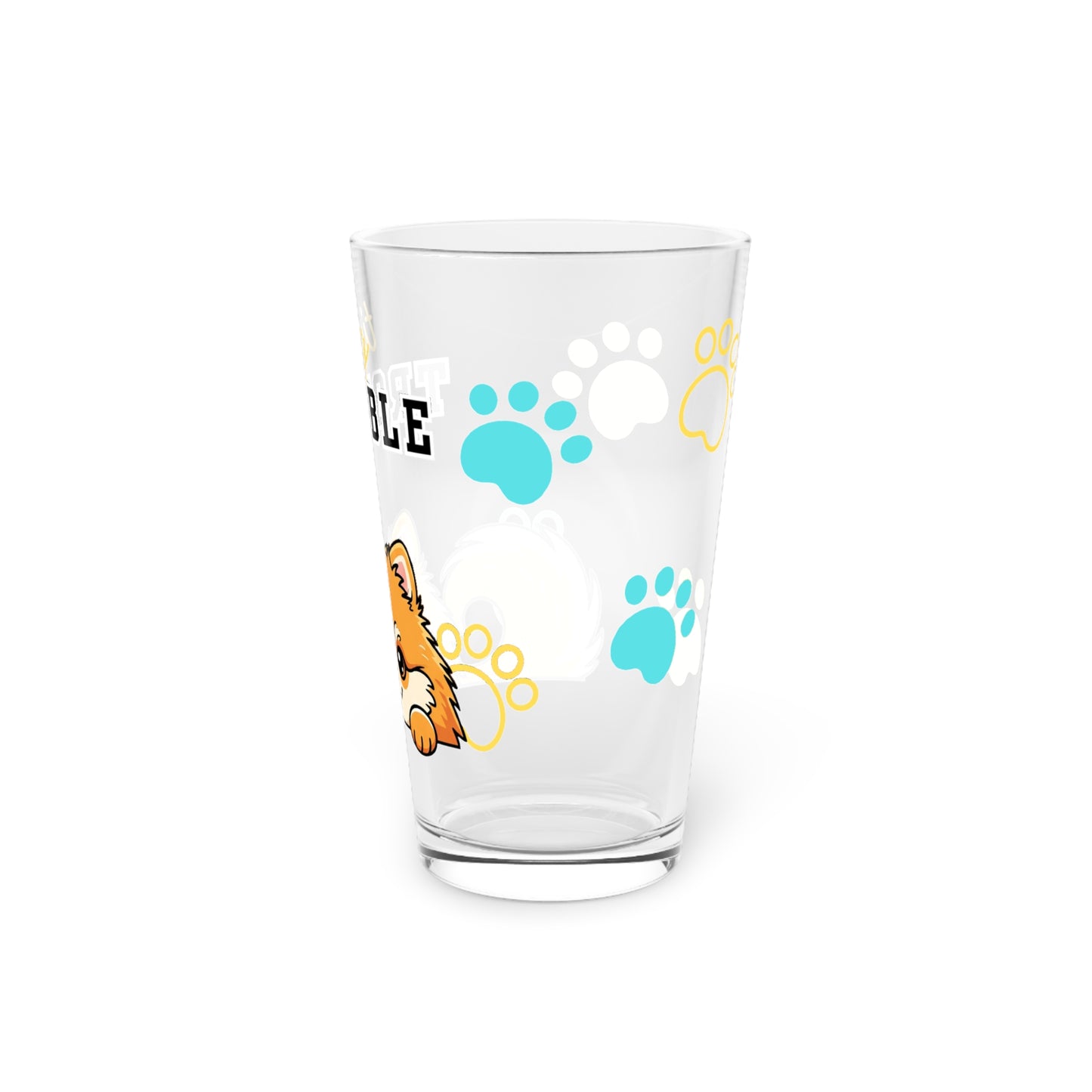 Pomeranian Tiny Trouble Pint Glass