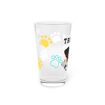 Jack Russell Tiny Trouble Pint Glass