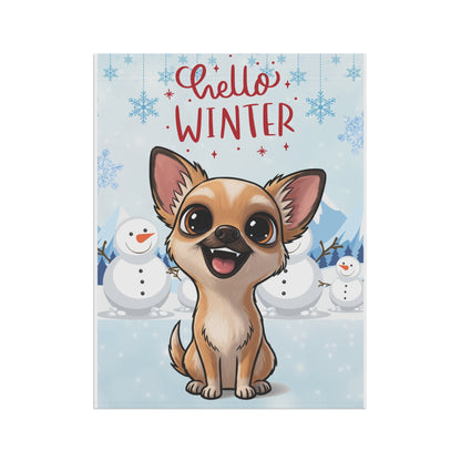 Chihuahua Hello Winter Garden Banner