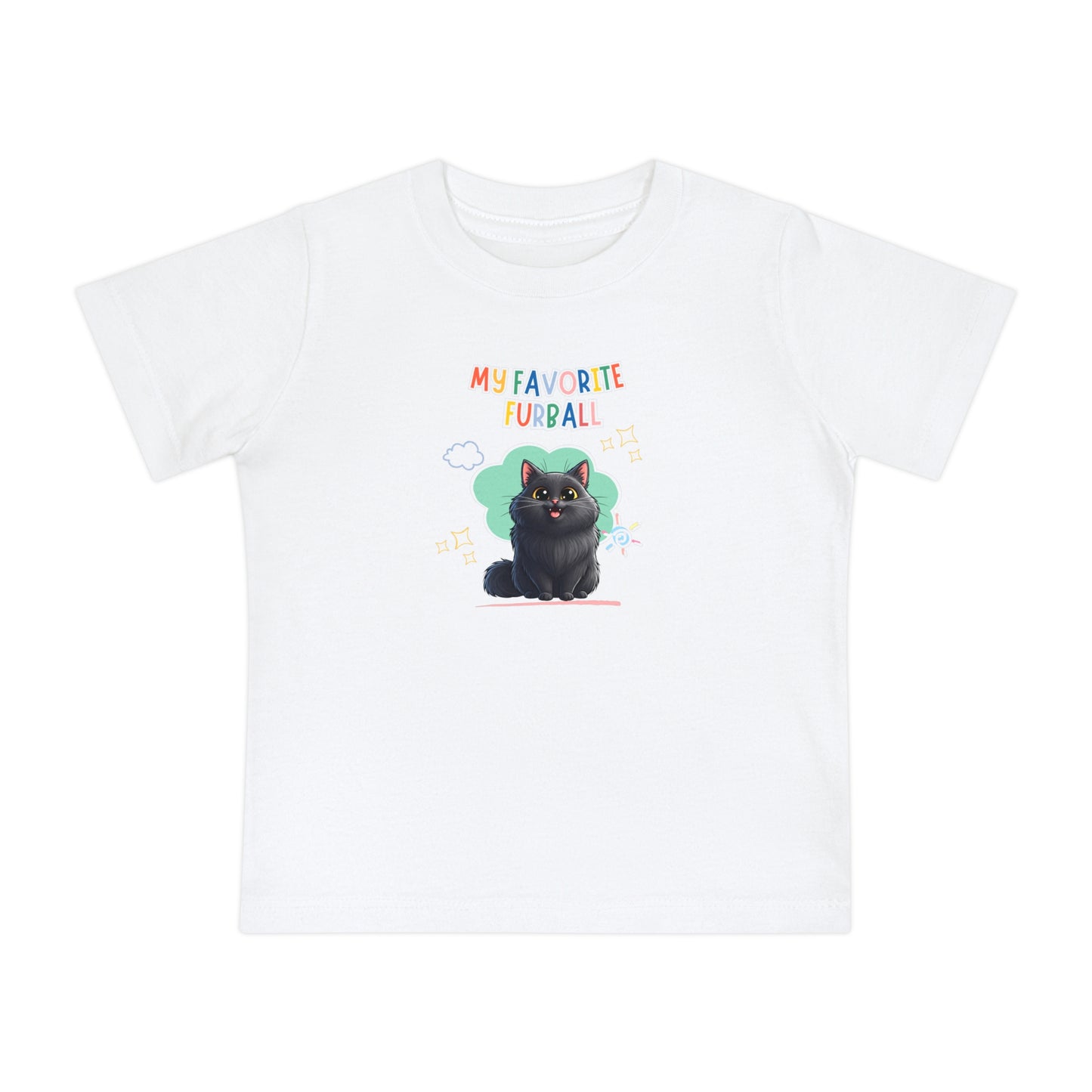 Long hair Black Cat Favorite Furball Baby Tee