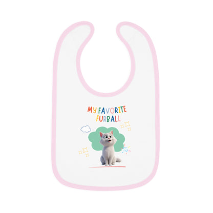 Shorthair White Cat Favorite Furball Baby Bib