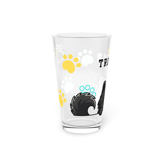 Pomeranian Tiny Trouble Pint Glass