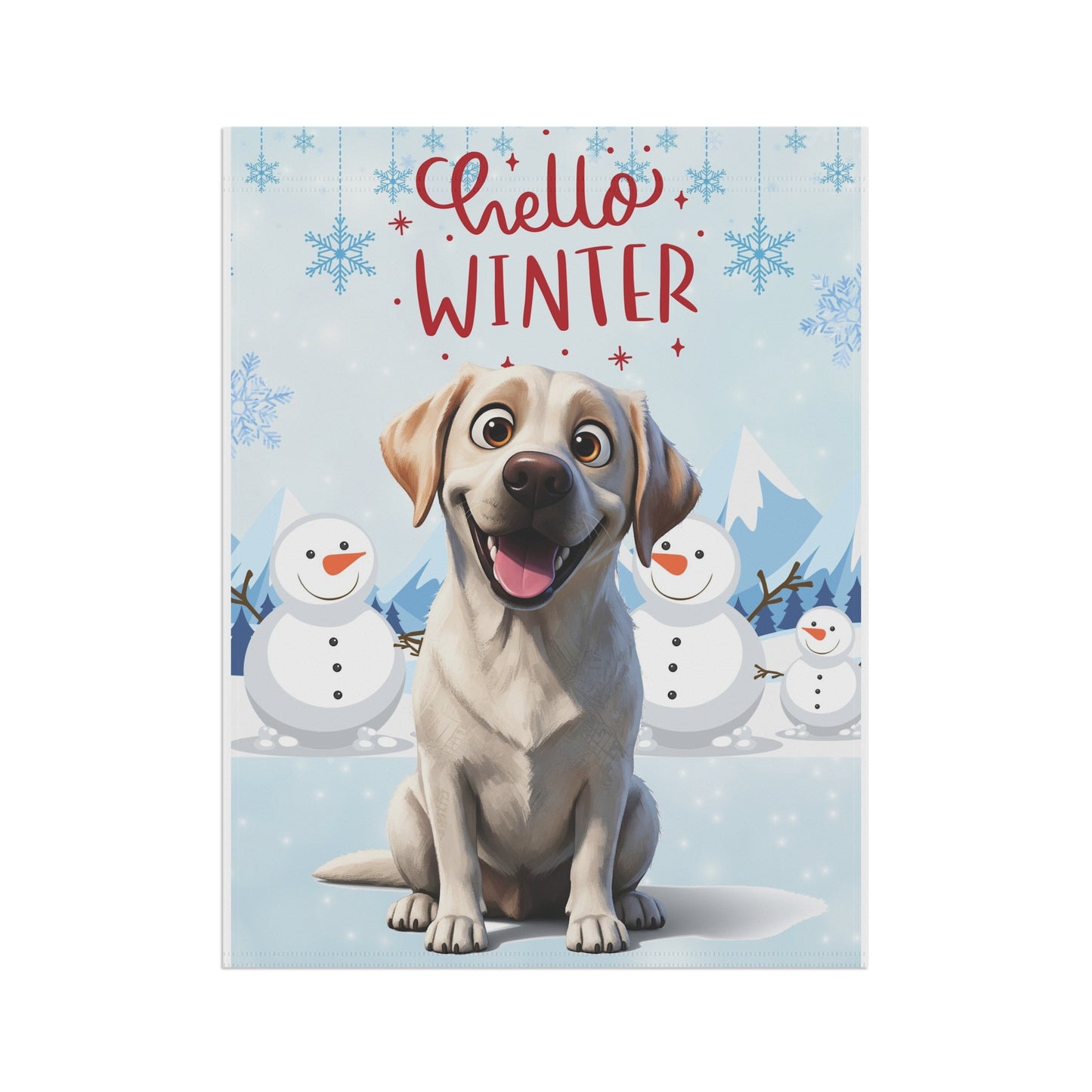 Labrador Hello Winter Garden Banner