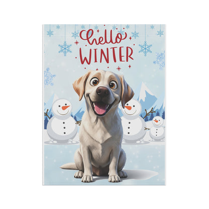 Labrador Hello Winter Garden Banner