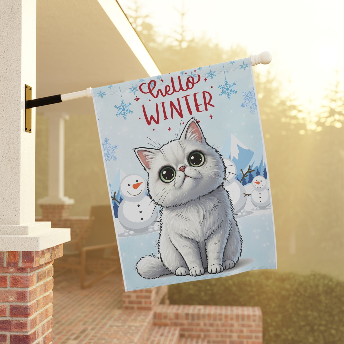 Exotic Shorthair Hello Winter Garden Banner