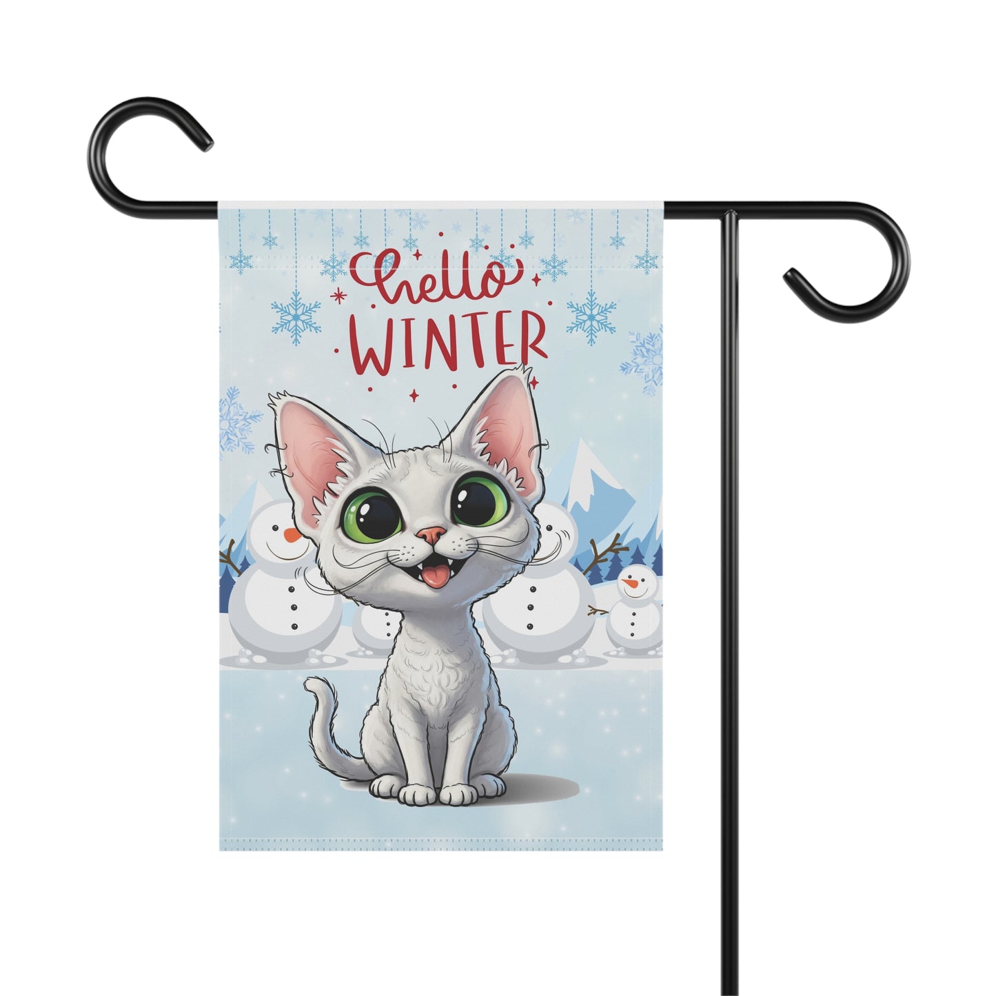 Devon Rex Hello Winter Garden Banner