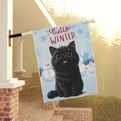 Exotic Shorthair Hello Winter Garden Banner