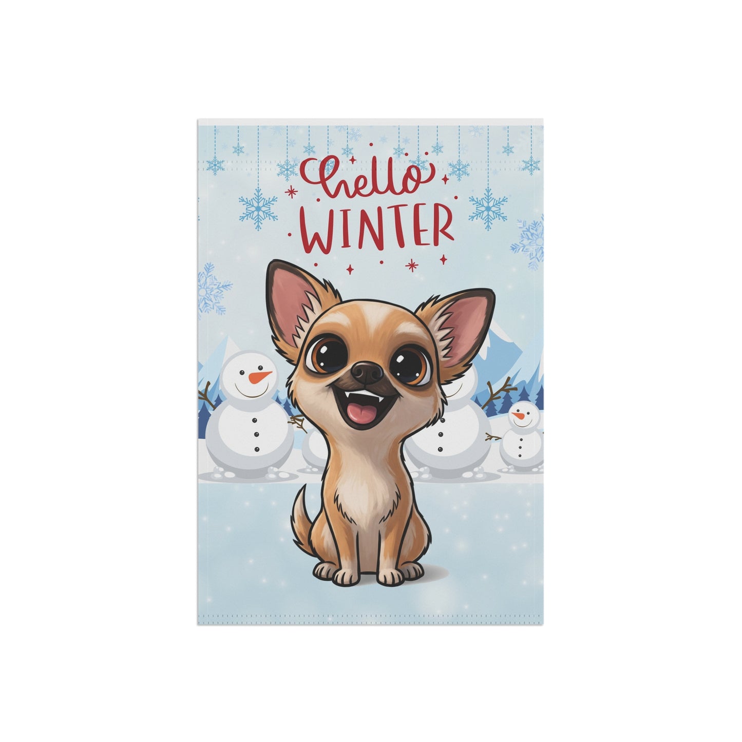 Chihuahua Hello Winter Garden Banner