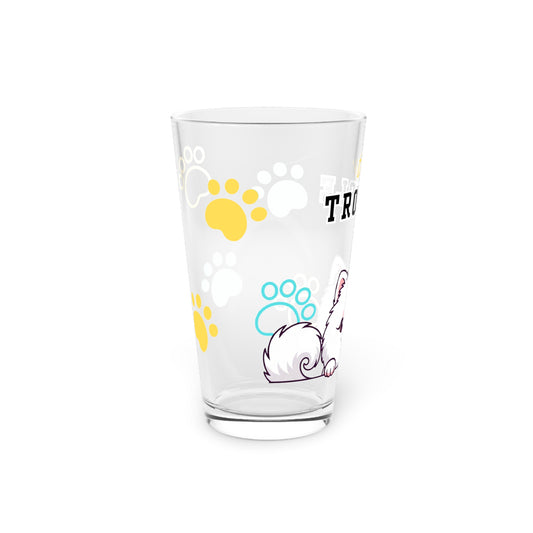 Pomeranian Tiny Trouble Pint Glass