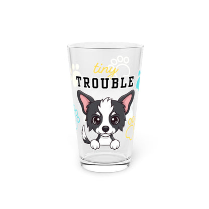 Chinese Crested Tiny Trouble Pint Glass